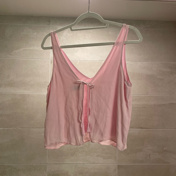 Kempner Blouse Baby pink tank top with tie back (reversible!) - Picture 3 of 7
